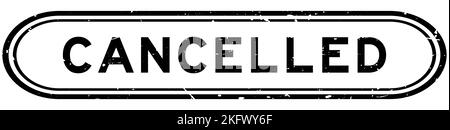 Grunge black cancelled word rubber seal stamp on white background Stock Vector