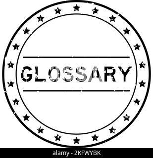 Grunge black glossary word rubber seal stamp on white background Stock ...