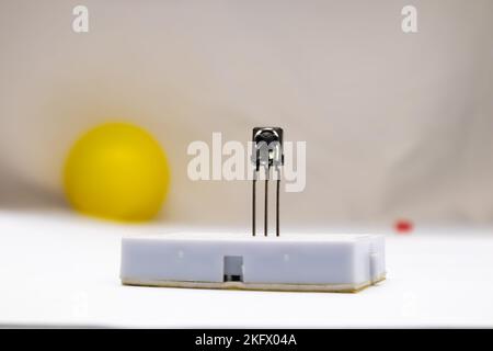 Front view of an IR receiver embedded in the project board. Stock Photo