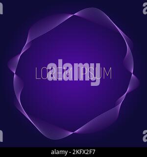 concentric wavy lines that makes a rounded abstract shape. vector background for design Stock Vector