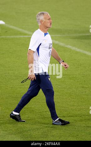 Coach of France Didier Deschamps during Team France practice ahead of the FIFA World Cup 2022 on November 19, 2022 in Doha, Qatar - Photo Jean Catuffe / DPPI Stock Photo