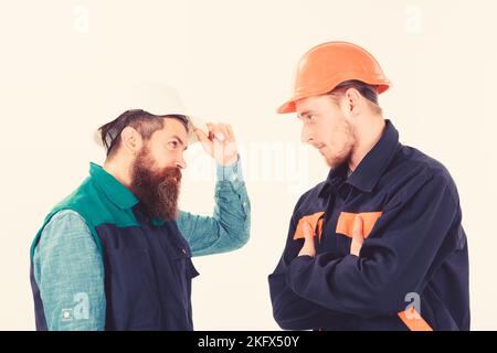 Men in Hard Hats and Uniform, Builders Ready To Work, Stock Image - Image  of architecture, repairer: 183517643