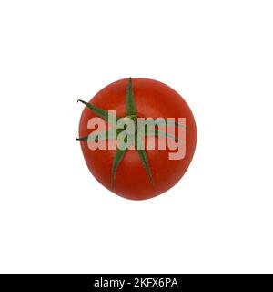 Red tomato from top on white background Stock Photo