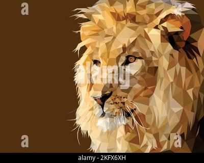 lion low poly vector art Stock Vector