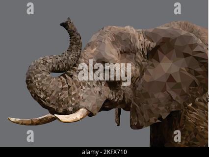 Elephant low poly vector art Stock Vector