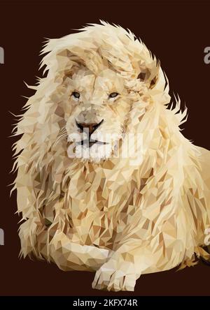 Lion low poly vector art Stock Vector