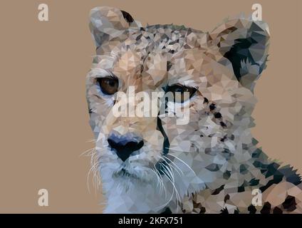 Cheetah Geometrical low poly vector art Stock Vector
