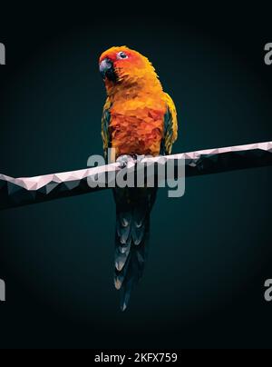 Parrot geometrical low poly vector art Stock Vector