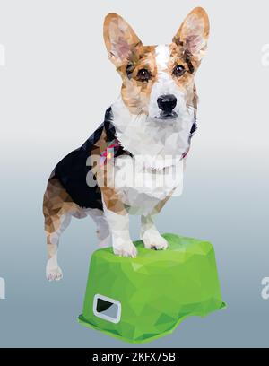 Dog Geometrical low poly vector art Stock Vector