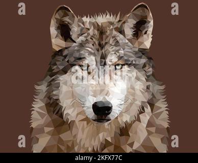 Wolf Geometrical low poly vector art Stock Vector