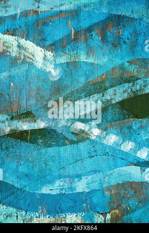Wave patterns painted on wooden fence Stock Photo - Alamy