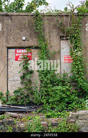 Exterior face of derelict building Stock Photo