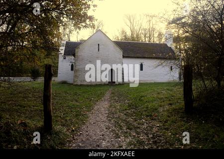 St Teilo's church, possibly 12th or 13th century, Saint Fagans museum, Cardiff Stock Photo