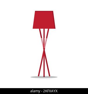 Furniture chandelier, floor and table lamp in flat cartoon style. A set of lamps on a white background. Chandeliers, illuminator, flashlight - element Stock Vector