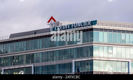 View of the Crédit Foncier de France building, a financial organization specializing in real estate financing in France Stock Photo