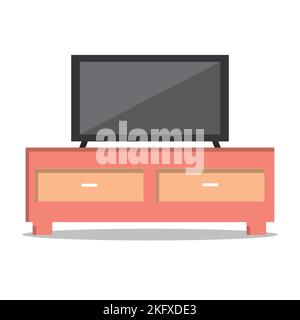 Furniture cabinet, home drawer, table design flat vector illustration. Home interior design element made of natural materials. Vector flat style Stock Vector