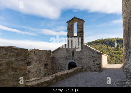 Castle chapel of St. Mary Magdalene, Petrapilosa Castle near Buzet, Istria, Croatia Stock Photo