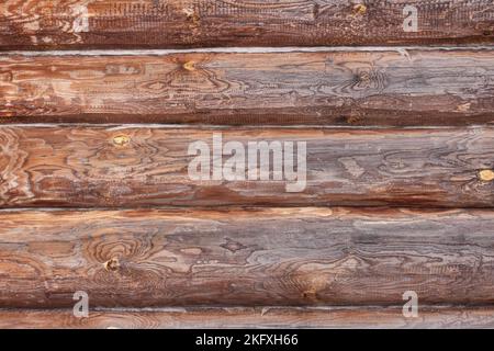 Log house wall close-up as a background Stock Photo
