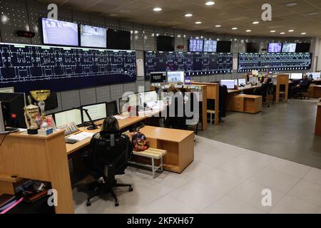 Bucharest, Romania - November 18, 2022: Dispatch centre of the Bucharest underground system during a Doors Open day for the public. Stock Photo