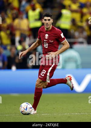 AL KHOR - Karim Boudiaf of Qatar during the FIFA World Cup Qatar 2022 group A match between Qatar and Ecuador at Al Bayt Stadium on November 20, 2022 in Al Khor, Qatar. AP | Dutch Height | MAURICE OF STONE Stock Photo