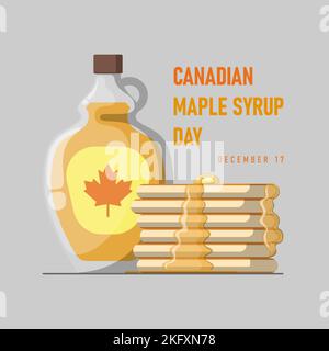 Canadian Maple Syrup Day background. Vector design illustration. Stock Photo