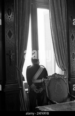 Juan Carlos Onganía, Argentine defacto president, at his office at the Casa Rosada (Government House), Buenos Aires, Argentina, 1967 Stock Photo