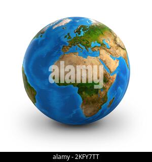 Planet Earth globe, highly detailed. Satellite view of the world, focused on Europe and Africa - elements furnished by NASA Stock Photo