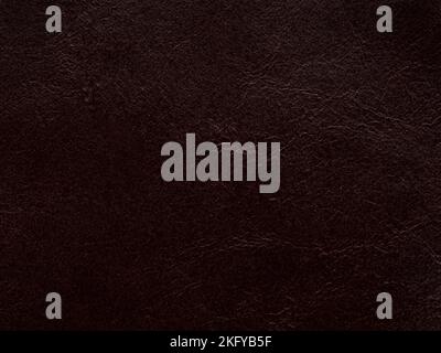 Genuine luxury dark brown leather texture sample. Background with copy space. Faux eco leather. Textured backdrop effect for design, upholstered Stock Photo