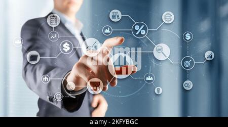 Real estate 3D icons concept. Property management Stock Photo