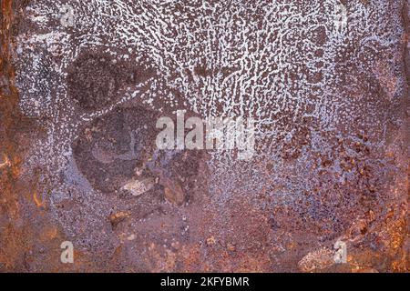 Rust and oxidized metal background. Grunge rusted metal texture. Old worn metallic iron panel Stock Photo