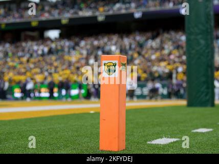 Waco, Texas, USA. 19th Nov, 2022. Pylon during the 1st half of the NCAA Football game between the TCU Horned Frogs and Baylor Bears at McLane Stadium in Waco, Texas. Matthew Lynch/CSM/Alamy Live News Stock Photo