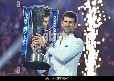 Final tournament ATP (Nitto ATP Finals) in Turin. The final. The award  ceremony for the winner