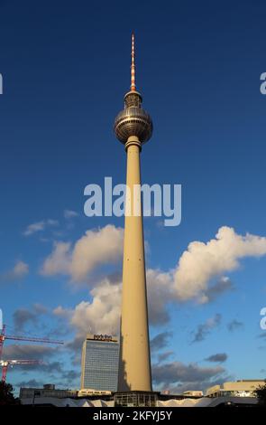 Berlin, Germany - 03. October 2022: iew of the famous Alexanderplatz in Berlin Mitte during daytime Stock Photo