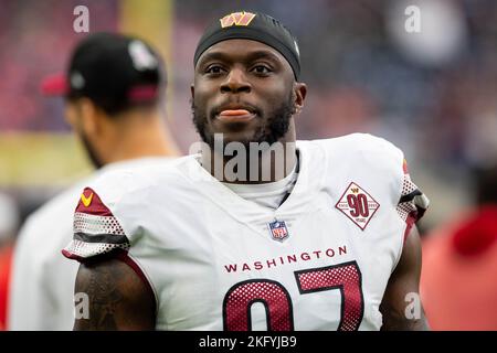 Washington Commanders defensive end Efe Obada (97) runs during an NFL ...