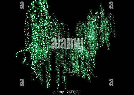 London, England - December 26 2021: Illuminated tree decorations at Lightopia in Crystal Palace park, London Stock Photo