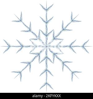 Abstract image snowflake by different patterned lines in trendy wintry muted hues. Icon. Isolate Good for banner, icon, postcard, poster, label, greeting, background, brochure, price tag. Vector. EPS Stock Vector