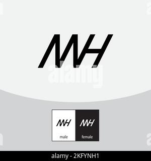 Letter MH logo design vector. Vector illustration. Red Stock Vector