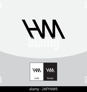 Letter HM logo design vector. Vector illustration. Stock Vector