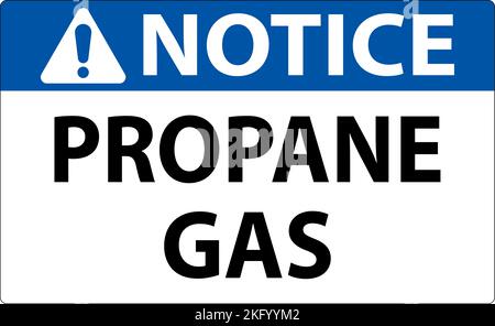 Symbol Propane Notice Label, Propane Gas Sign Stock Vector
