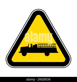 Emergency Vehicle Crossing Sign On White Background Stock Vector