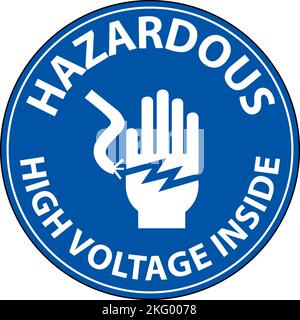 Hazardous High Voltage Inside Sign On White Background Stock Vector