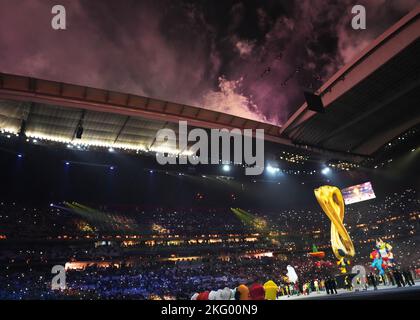 Doha -Qatar November 20, 2022, Opening of the Qatar World Cup, match between teams from Qatar and Ecuador at Al Bayt Stadium Stock Photo