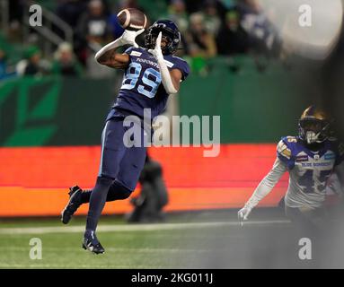 Hamilton Tiger-Cats Dexter Lawson Jr. (14) attempts to intercept a