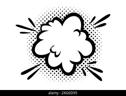 Comic boom effect clouds. Set of explosion bubbles and smoke. Vector illustration isolated on white background Stock Vector