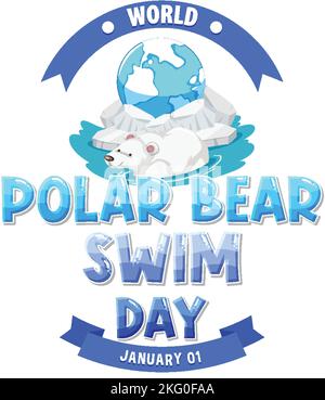 Polar Bear Swim Day Banner Design illustration Stock Vector