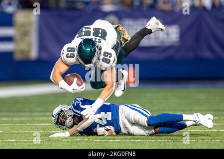 Philadelphia Eagles tight end Jack Stoll (89) runs a route against the  Detroit Lions during an NFL football game, Sunday, Oct. 31, 2021, in  Detroit. (AP Photo/Rick Osentoski Stock Photo - Alamy