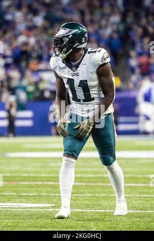 November 20, 2022: Philadelphia Eagles wide receiver A.J. Brown (11) runs  with the ball during NFL game against the Indianapolis Colts in  Indianapolis, Indiana. John Mersits/CSM Stock Photo - Alamy