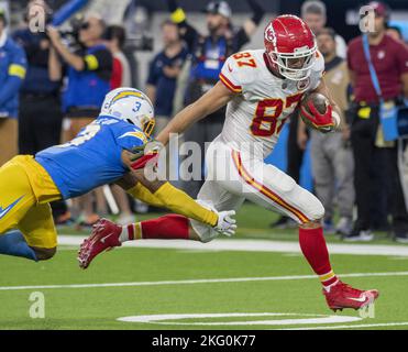 Los Angeles Chargers safety Derwin James Jr. (3) in an NFL football game  Sunday, Jan. 8, 2023, in Denver. (AP Photo/David Zalubowski Stock Photo -  Alamy