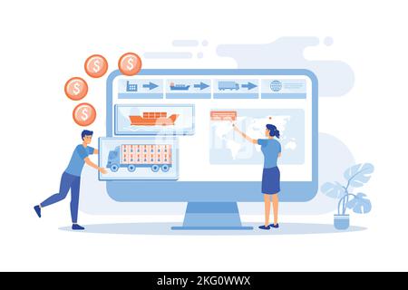 Supply chain analytics abstract concept vector illustration Stock ...