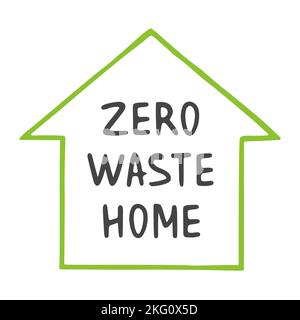 Vector Illustration. Zero Waste Home. Template for Poster and Banner. Ecological Lifestyle and Sustainable Developments. Stock Vector